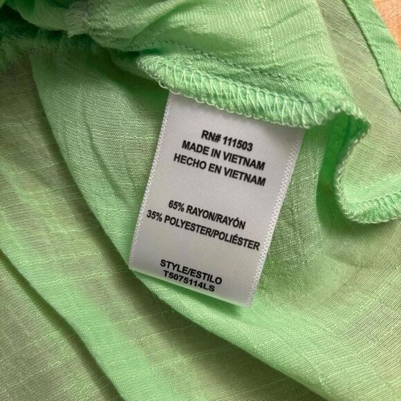 nwt Lily Star Green puff sleeve blouse babydoll peasant fairy ruffles small - Picture 2 of 6